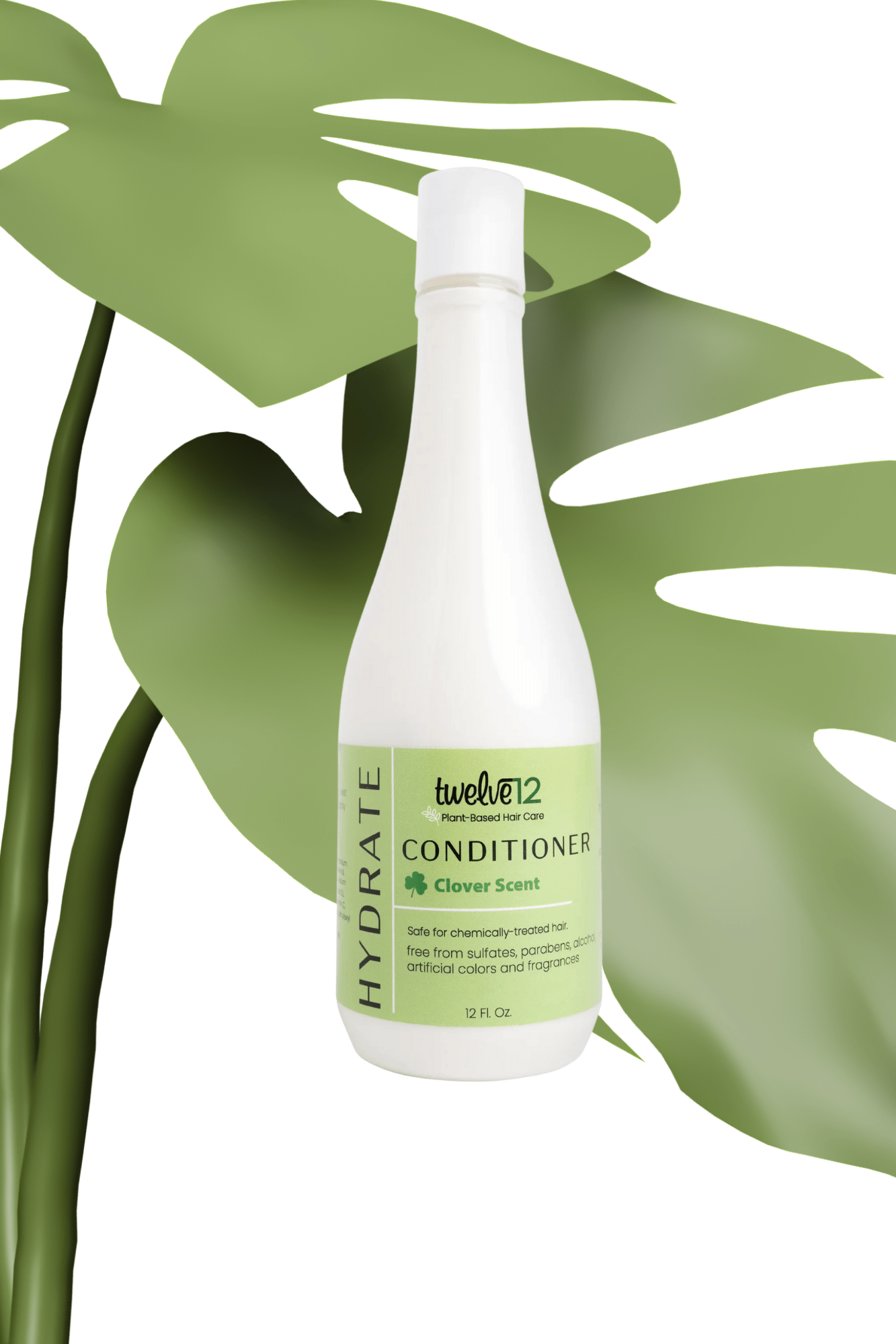 Après-shampoing parfum trèfle Les soins Bellafro en bouteille blanche pour hydrater les cheveux