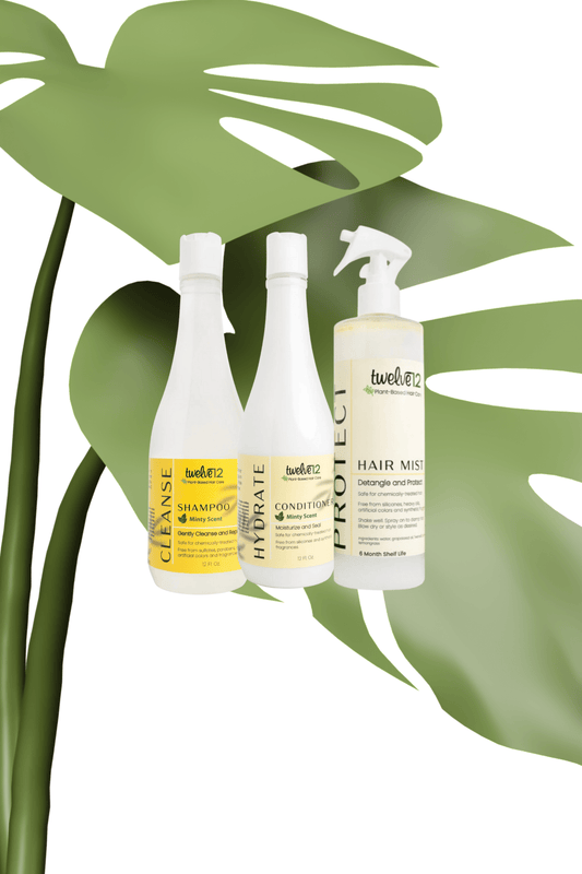 Kit purification menthe Les soins Bellafro avec shampooing, après-shampooing et spray démêlant